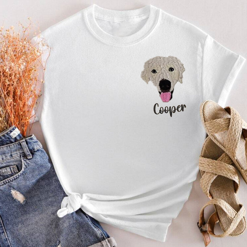 Personalized Pet Portrait Embroidered Sweatshirt T-shirt Hoodie