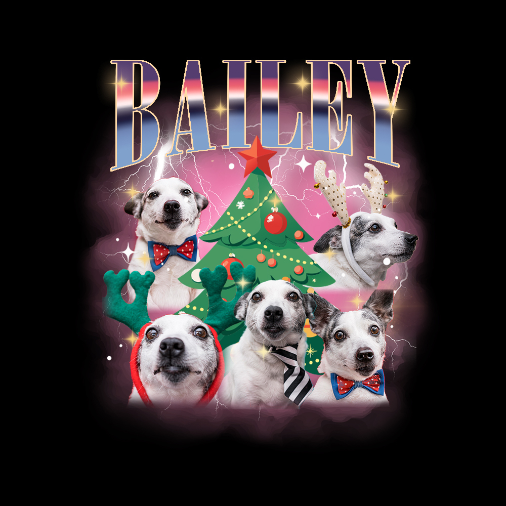Christmas Tree Bootleg Dog Photo Sweatshirt T Shirt Hoodie, Custom Vintage Christmas Shirt