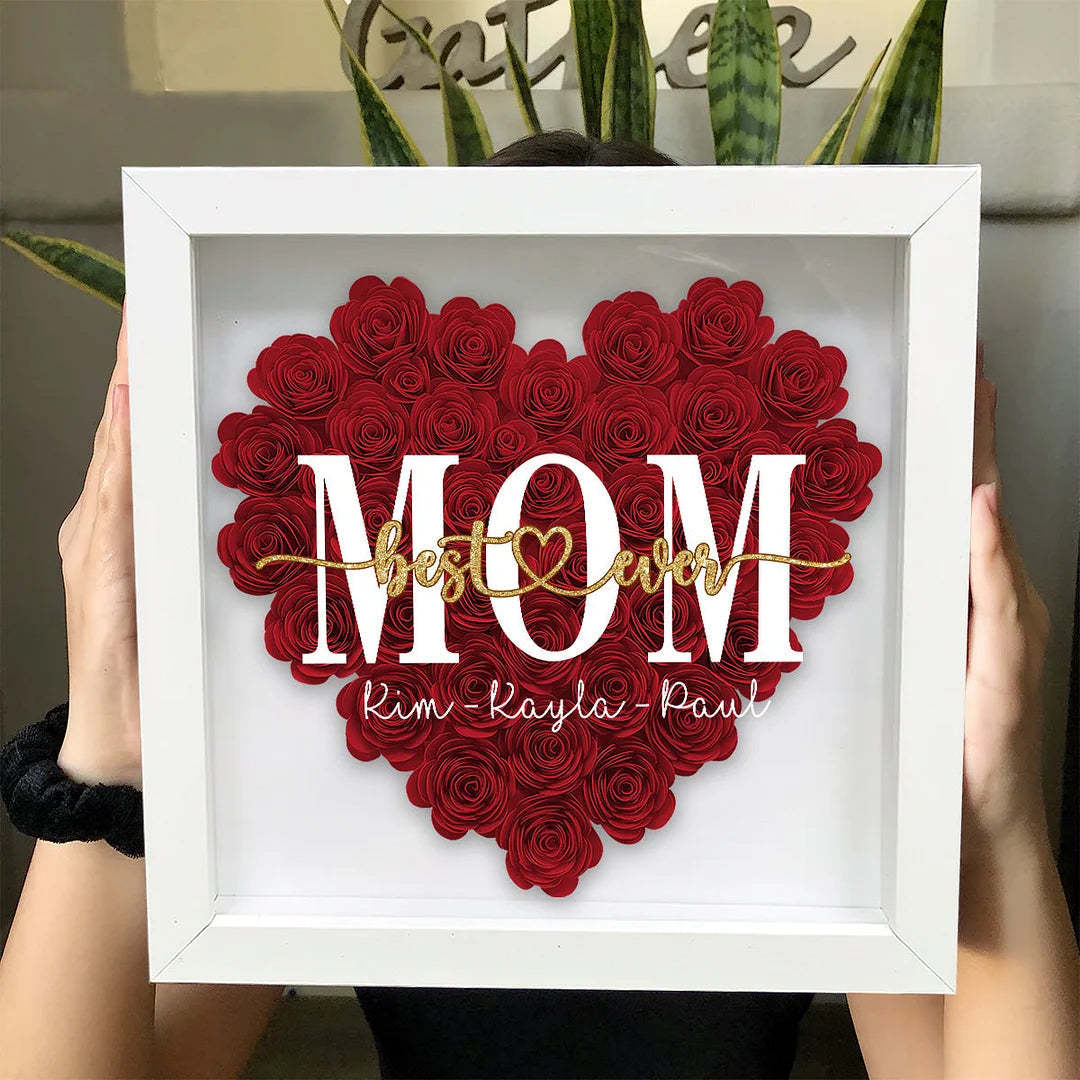 Best Mommy Ever - Personalized Flower Shadow Box