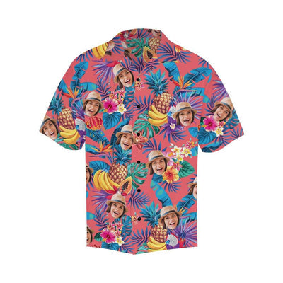 Custom Hawaiian Shirts with Face Banana&Pineapple Design Your Own Aloha Shirt Birthday Party Gift