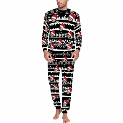 Custom Face Pajamas Sets Christmas Pattern Family Matching Sleepwear