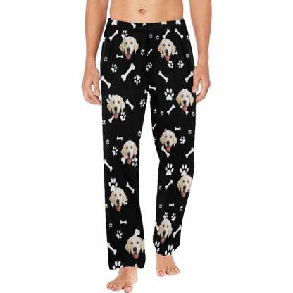Custom Face Pajama Pants Dog Smiley Face Sleepwear for Men