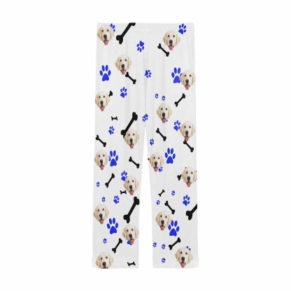 Custom Face Pajama Pants Pet Dog Smiley Face Sleepwear for Men & Women