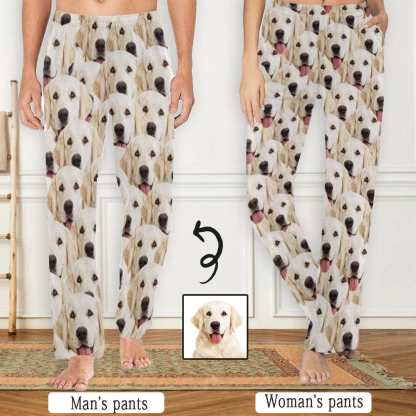 Custom Face Pajama Pants Dog Face Sleepwear for Men & Women