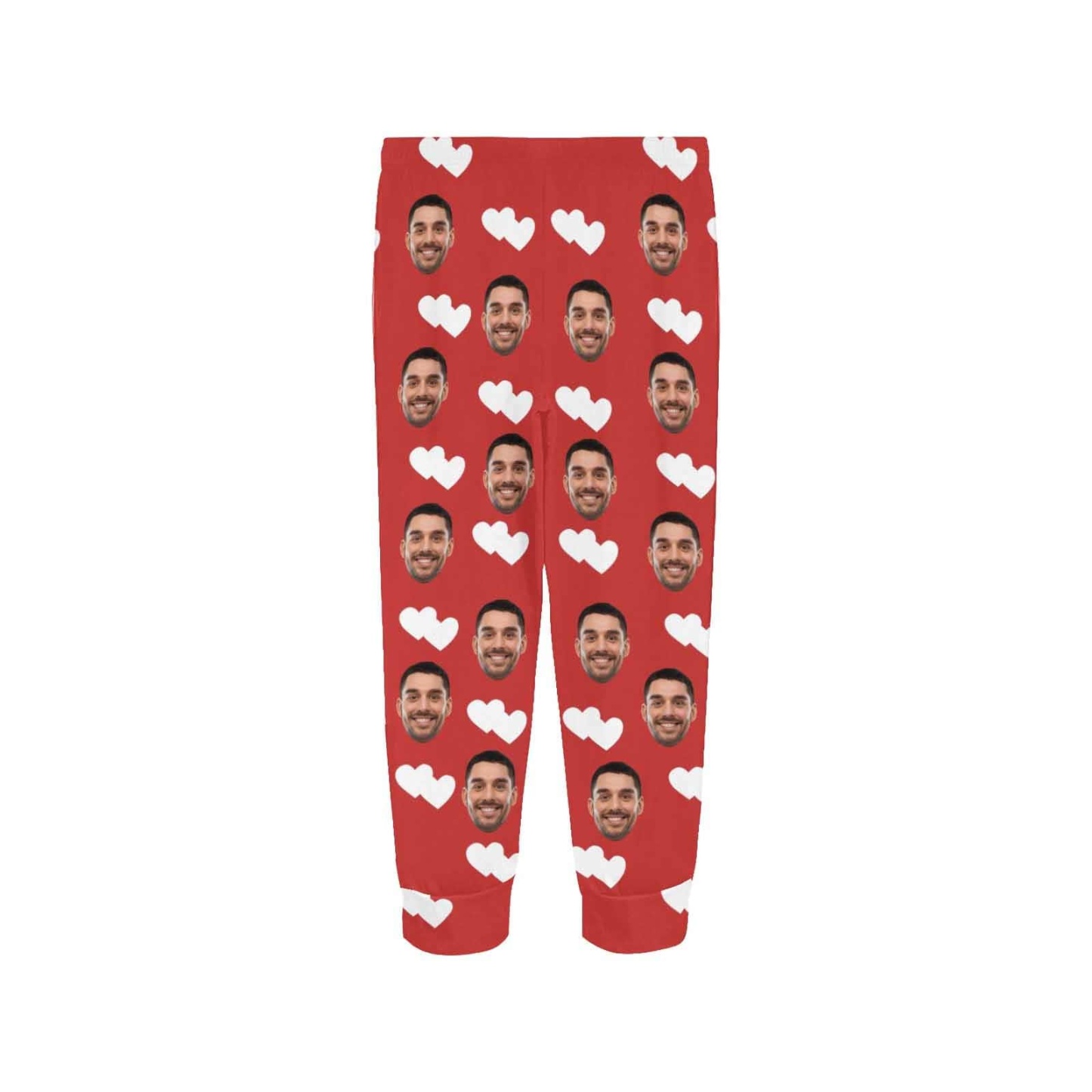 Custom Face Heart Red Long Pajamas Personalized Women's Slumber Party Sleepwear-ilovevango