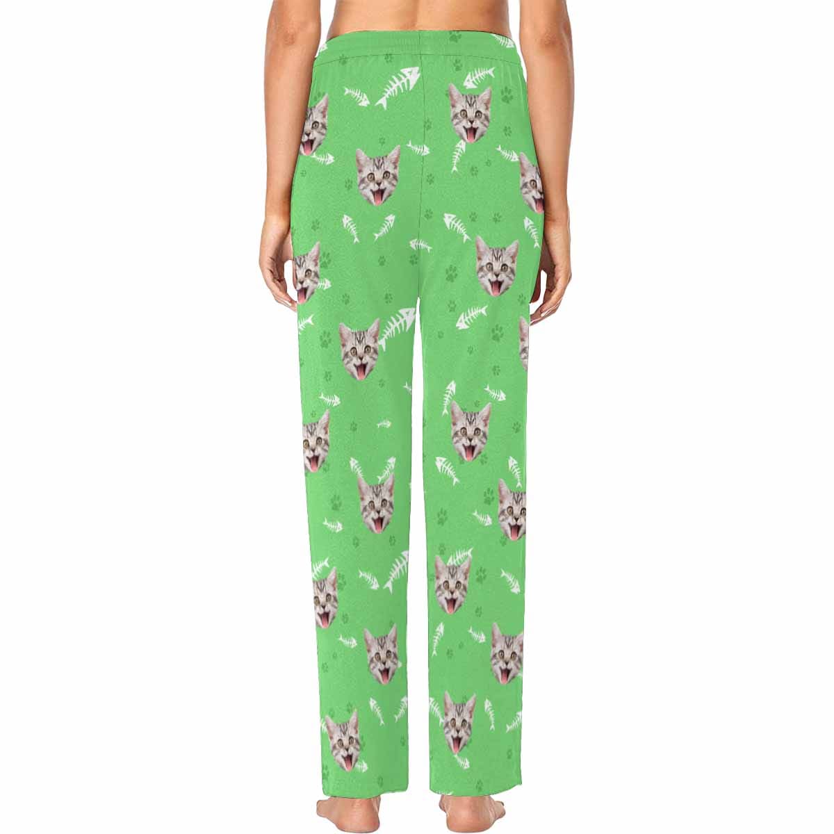 Custom Face Pajama Pants Cat Smiley Face Sleepwear for Women