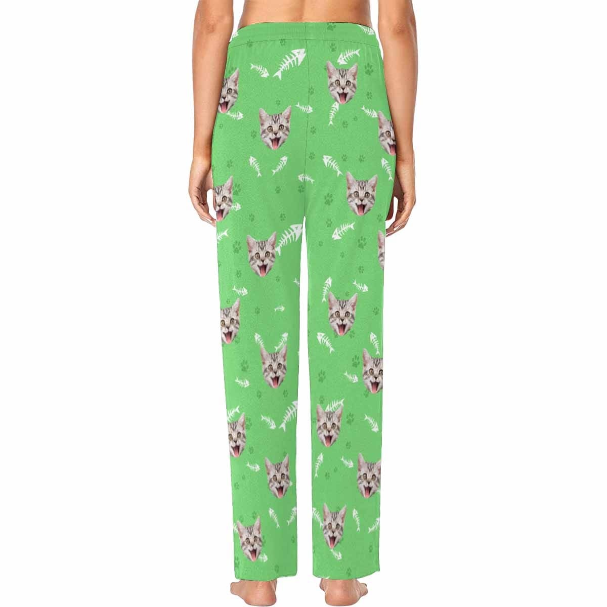 Custom Face Pajama Pants Cat Smiley Face Sleepwear for Women
