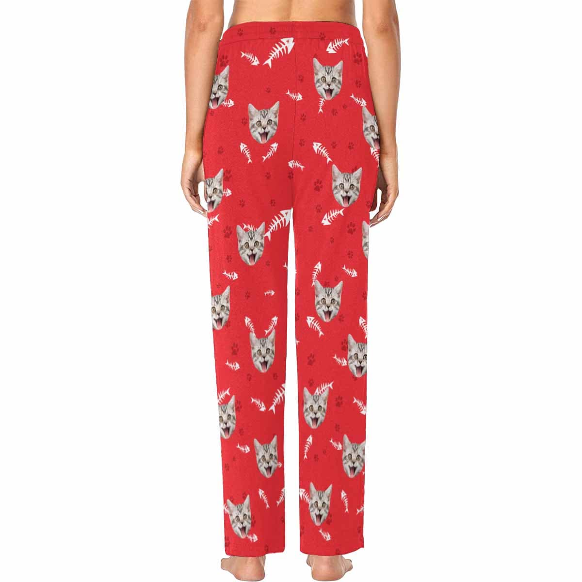Custom Face Pajama Pants Cat Smiley Face Sleepwear for Women