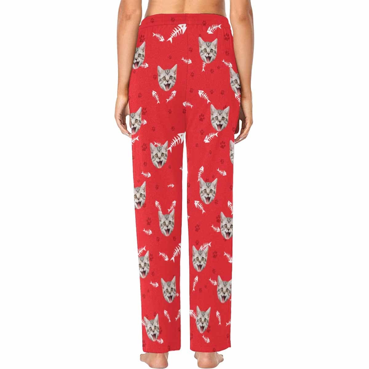 Custom Face Pajama Pants Cat Smiley Face Sleepwear for Women