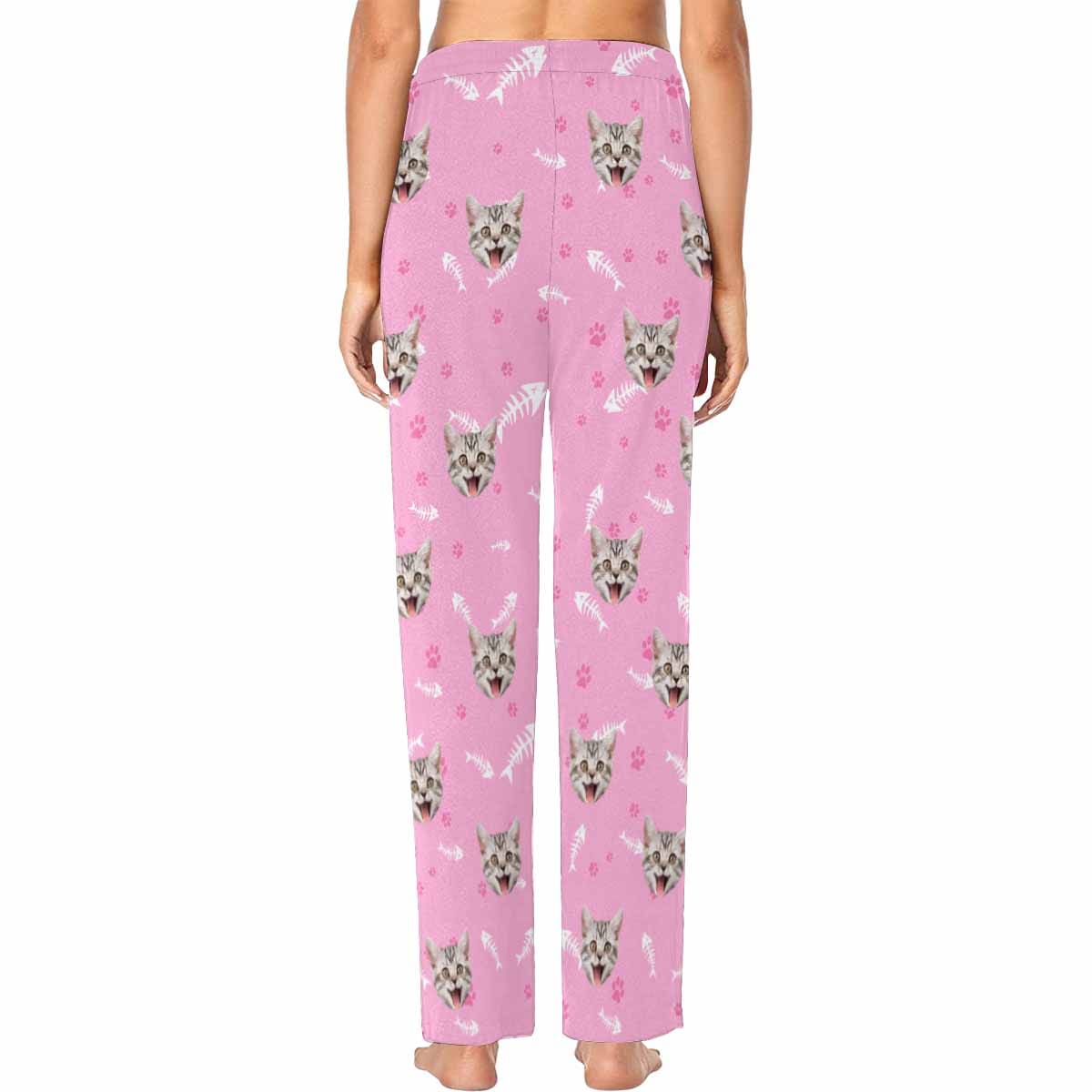 Custom Face Pajama Pants Cat Smiley Face Sleepwear for Women