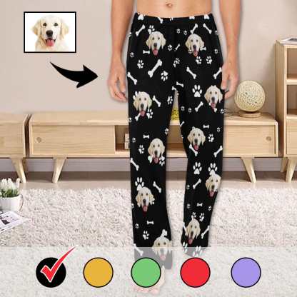 Custom Face Pajama Pants Dog Smiley Face Sleepwear for Men