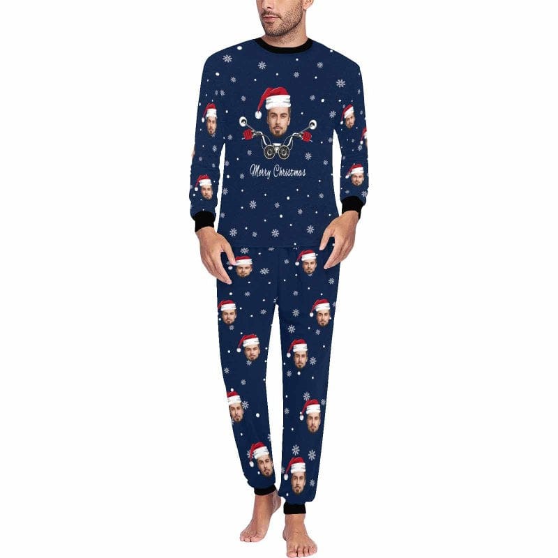Custom Face Pajamas Sets Personalized Christmas Sleepwear for Men