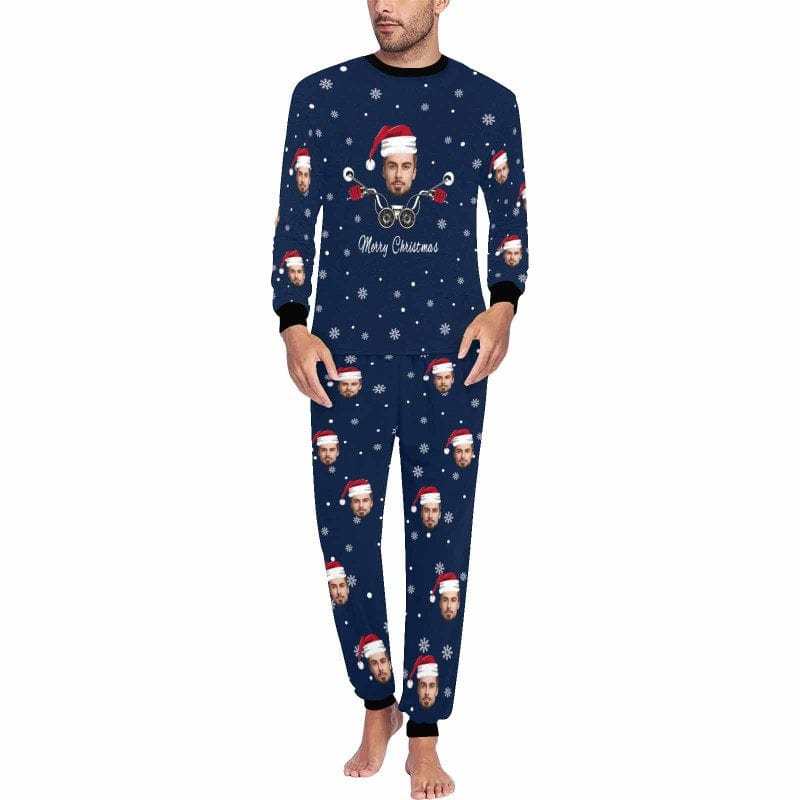 Custom Face Pajamas Sets Personalized Christmas Sleepwear for Men