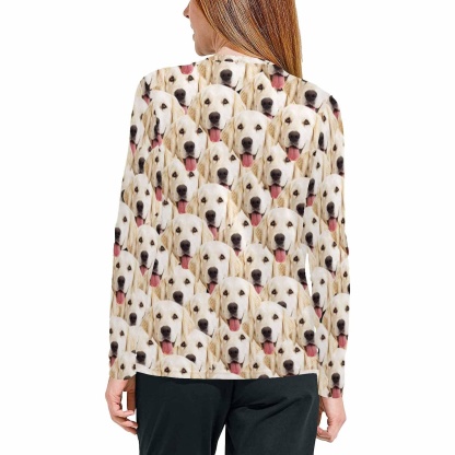Custom Face Pajamas Pet Dog Seamless Long Pajamas Personalized Women's Slumber Party Sleepwear