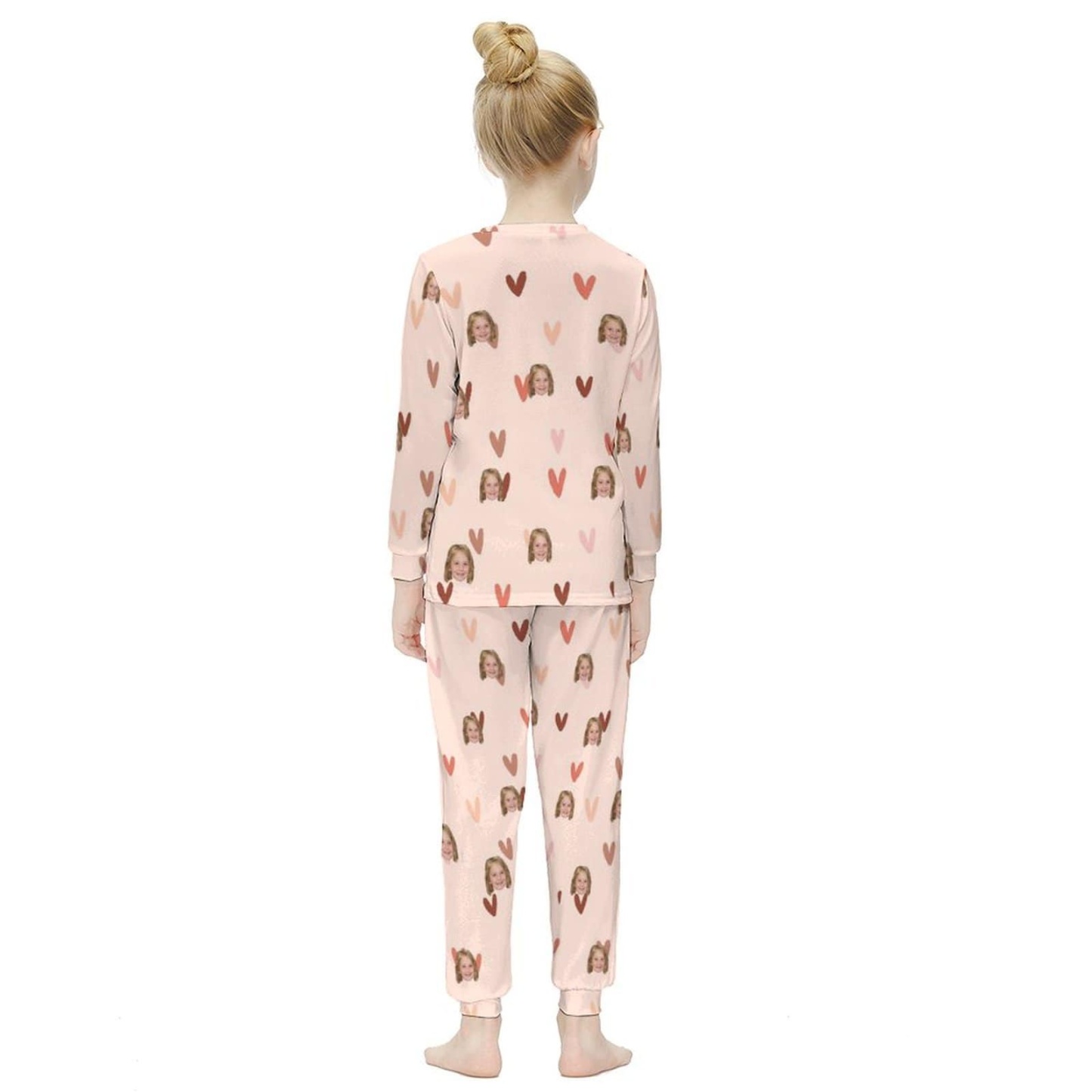 Custom Face Pajamas Sets Love Heart Cute Personalized Nightwear for Kids