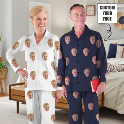 Custom Face Pajama Sets Personalized Long Pajamas for Men Women