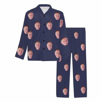Custom Face Pajama Sets Personalized Long Pajamas for Men Women