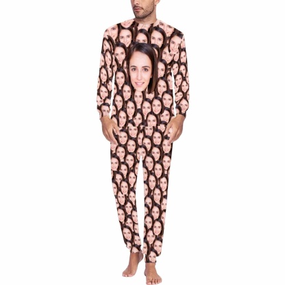 Custom Face Pajama Sets My Valentine My Lover Cute Couple Matching Pajamas