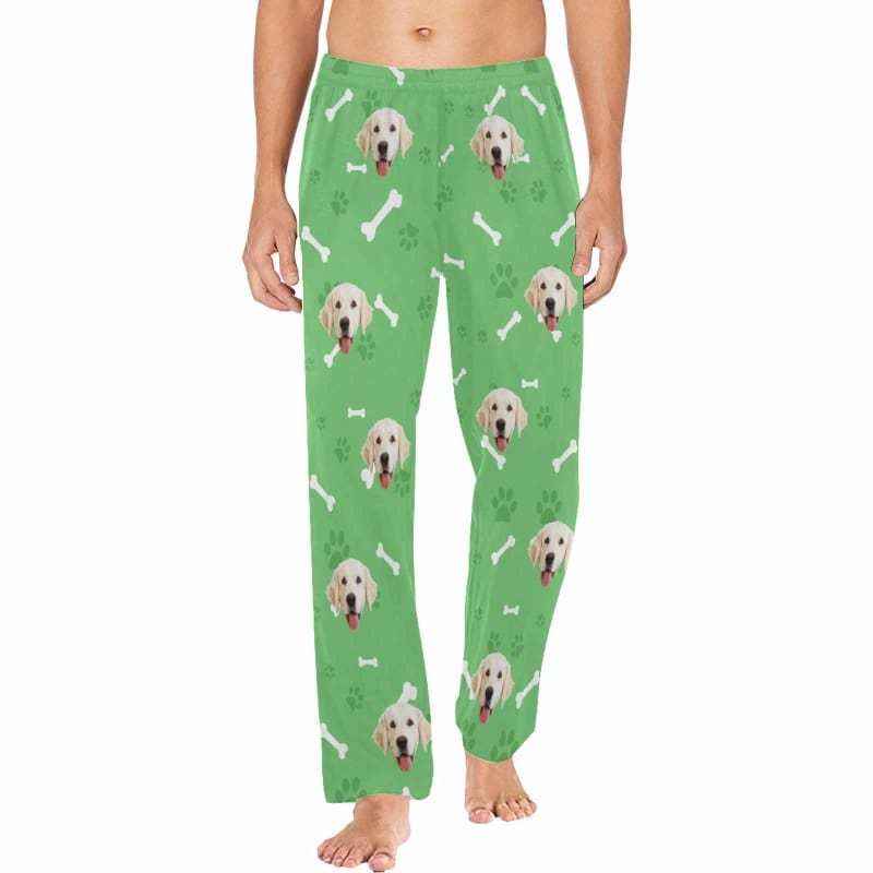 Custom Face Pajama Pants Dog Smiley Face Sleepwear for Men