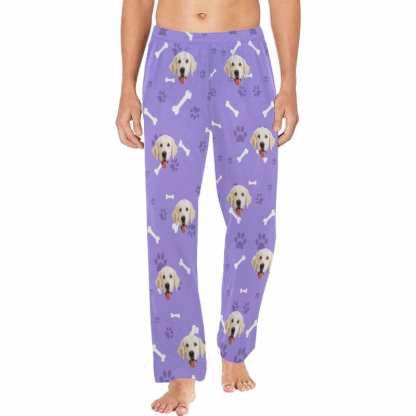 Custom Face Pajama Pants Dog Smiley Face Sleepwear for Men