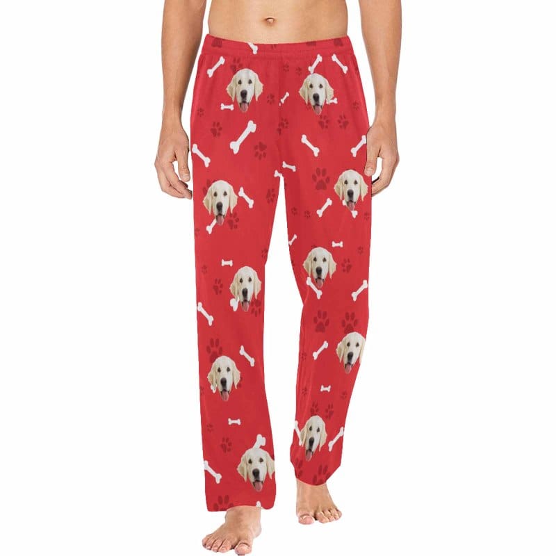 Custom Face Pajama Pants Dog Smiley Face Sleepwear for Men
