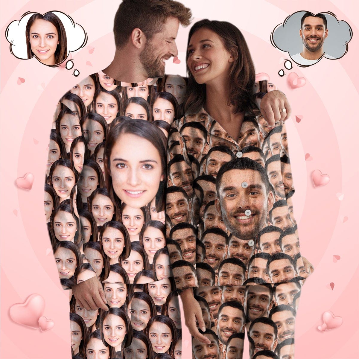 Custom Face Pajama Sets My Valentine My Lover Cute Couple Matching Pajamas