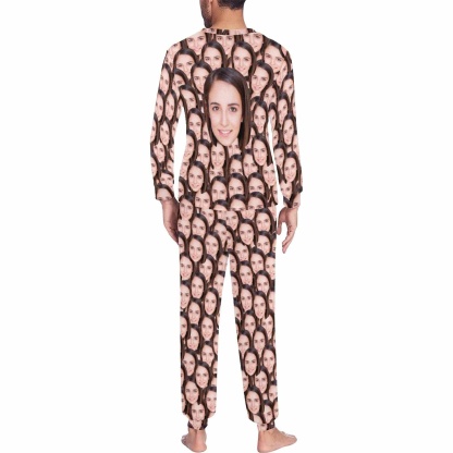 Custom Face Pajama Sets My Valentine My Lover Cute Couple Matching Pajamas