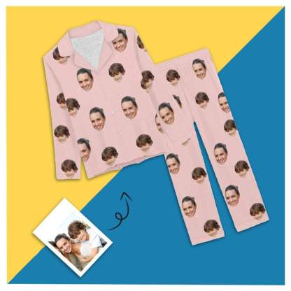 Custom Face Pajama Sets Women's Persoanlized Sleepwear