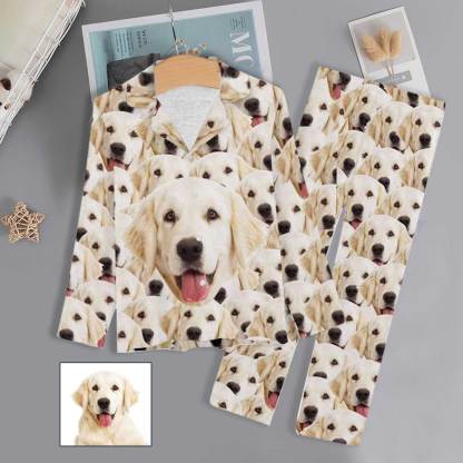 Custom Face Pajamas My Lovely Dog Sleepwear Personalized Women's Long&Short Sleeve Pajama Set