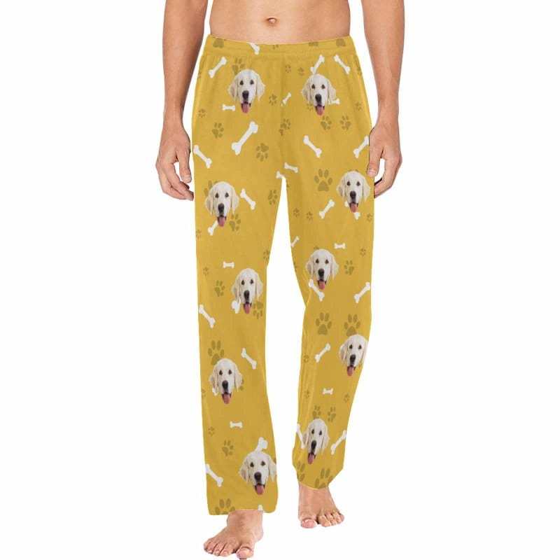Custom Face Pajama Pants Dog Smiley Face Sleepwear for Men