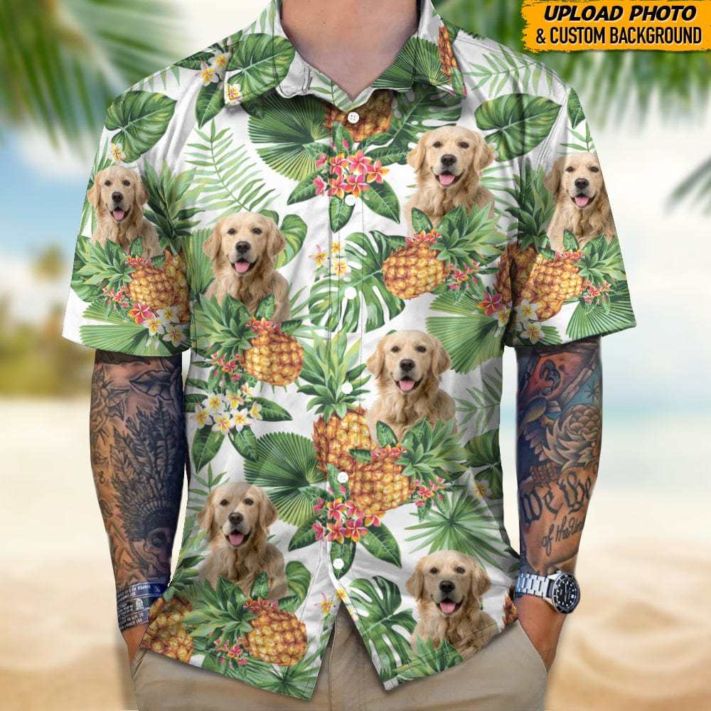 Custom Dog Photo Hawaii Shirt Gifts For Pet Lover