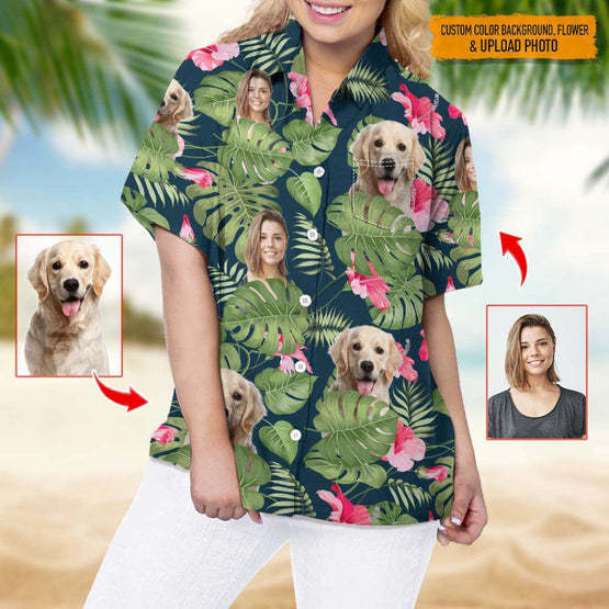 Upload Photo Dog And Face Hawaiian Shirt