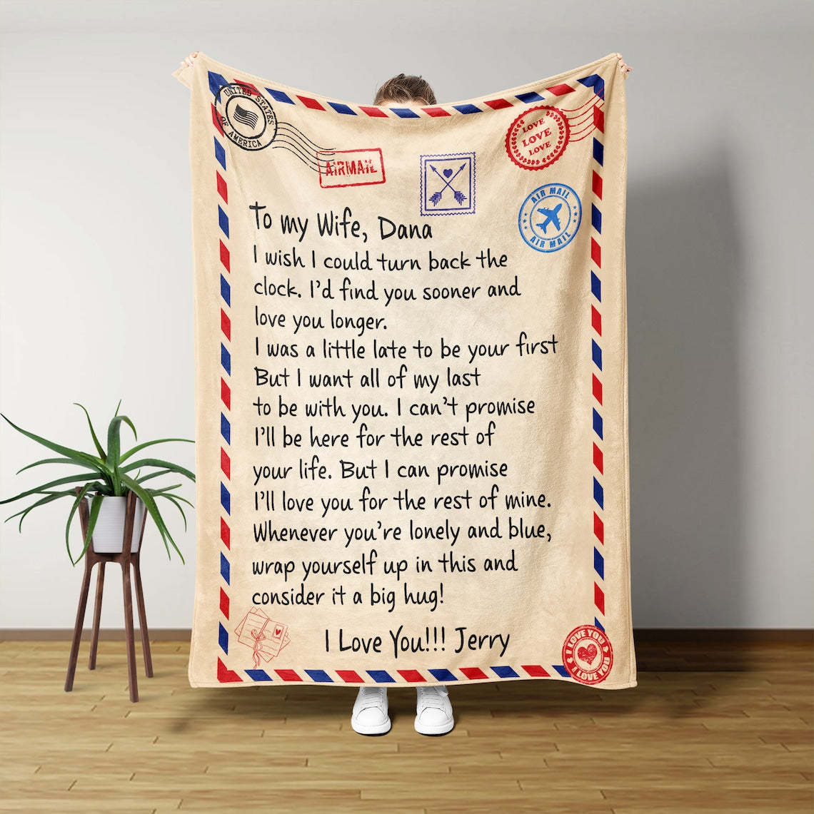 Blanket for Wife, To My Wife Blanket, Anniversary Blanket, Gift from Husband, Custom Name Blanket, Gifts for Wife, Couples Blanket-ilovevango