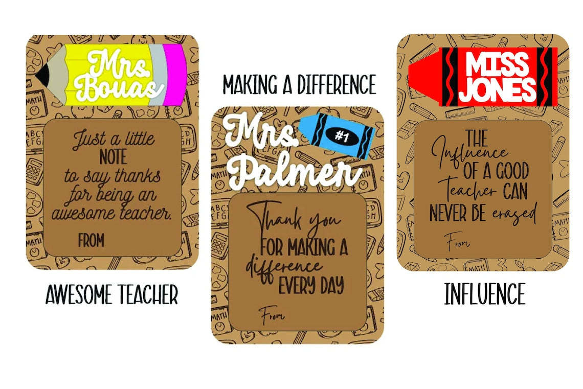 Personalized Teacher Sticky Note Pad Holder | Teacher Appreciation Gift | Back To School