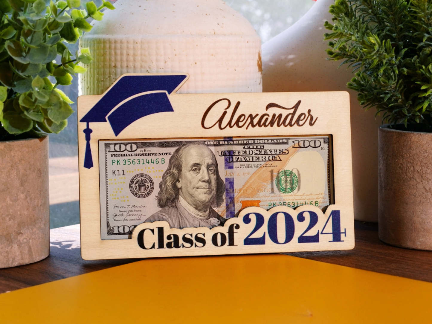 Graduation Money Holder Personalized, Graduation Gift, Class of 2024, High School Graduation, Gift for Graduates, High School Senior-ilovevango