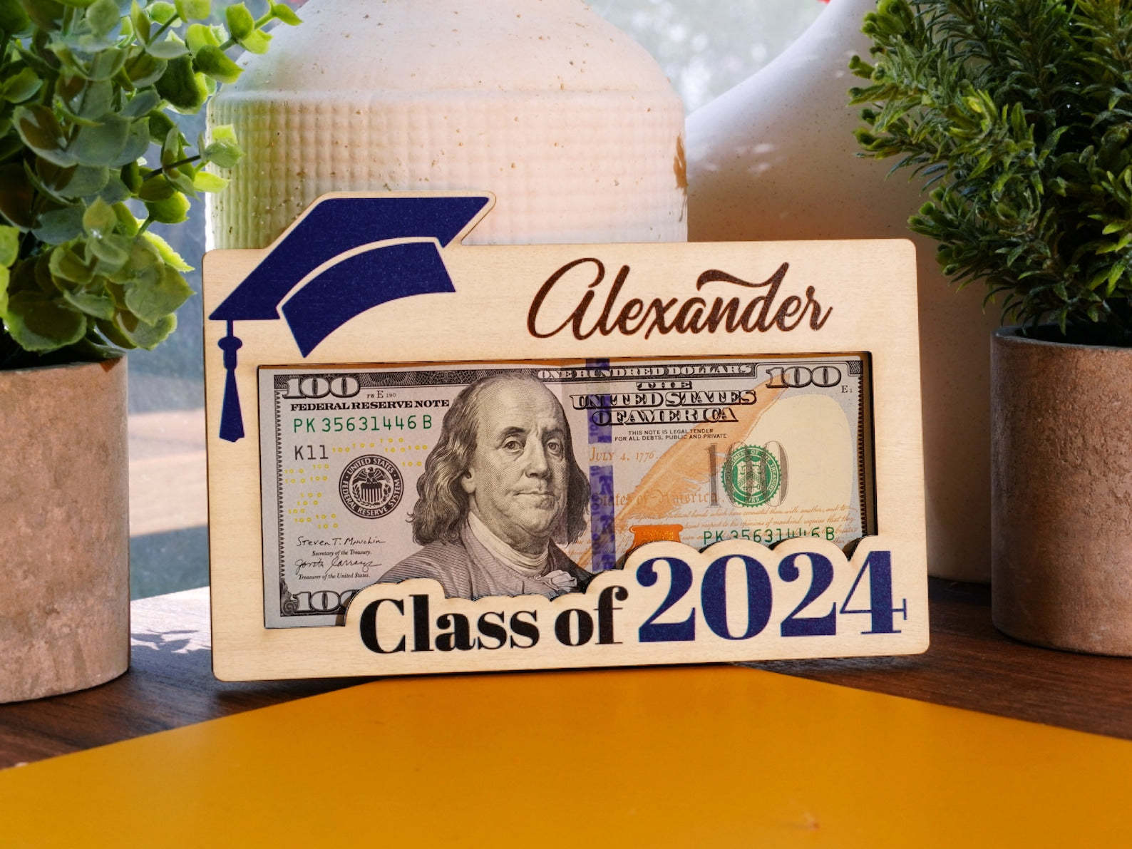 Graduation Money Holder Personalized, Graduation Gift, Class of 2024, High School Graduation, Gift for Graduates, High School Senior-ilovevango