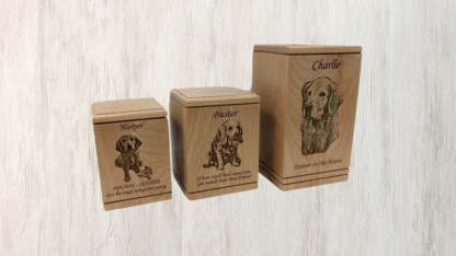 Cremation Pet Urn, Engraved Dog Cat Ashes, Pet urn for dogs cats, Keepsake Wood Box, Memorial, Personalized Photo, Pet Loss Gifts,-ilovevango