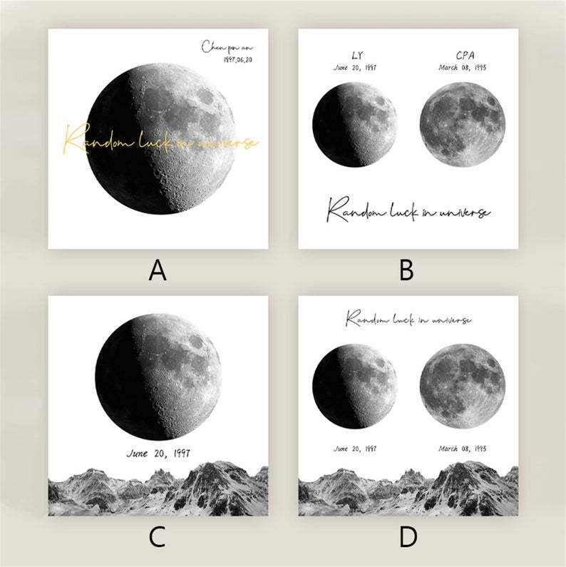 Customized Moon Night Light, Personalized Memorial Gift - The Night We Met Anniversary Gift - The Day You Were Born Gift, Baby Night Light-ilovevango