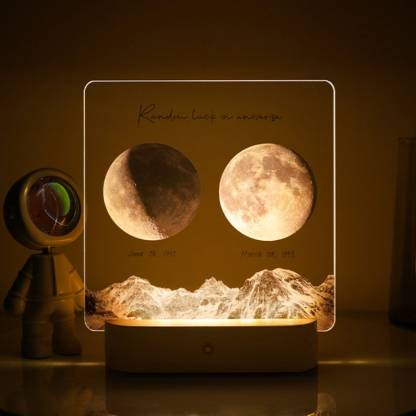 Customized Moon Night Light, Personalized Memorial Gift - The Night We Met Anniversary Gift - The Day You Were Born Gift, Baby Night Light-ilovevango
