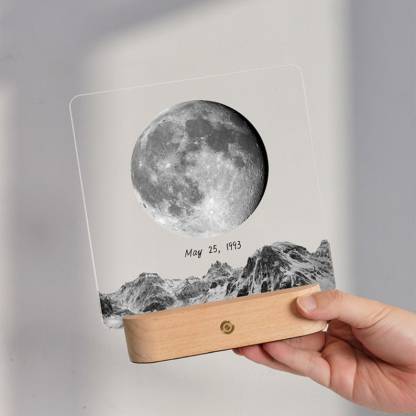 Customized Moon Night Light, Personalized Memorial Gift - The Night We Met Anniversary Gift - The Day You Were Born Gift, Baby Night Light-ilovevango