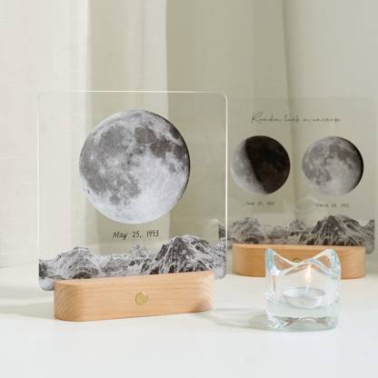 Customized Moon Night Light, Personalized Memorial Gift - The Night We Met Anniversary Gift - The Day You Were Born Gift, Baby Night Light-ilovevango