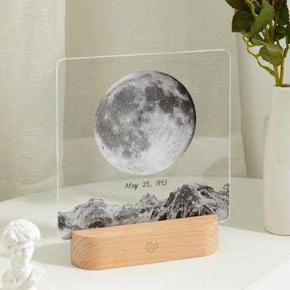 Customized Moon Night Light, Personalized Memorial Gift - The Night We Met Anniversary Gift - The Day You Were Born Gift, Baby Night Light-ilovevango