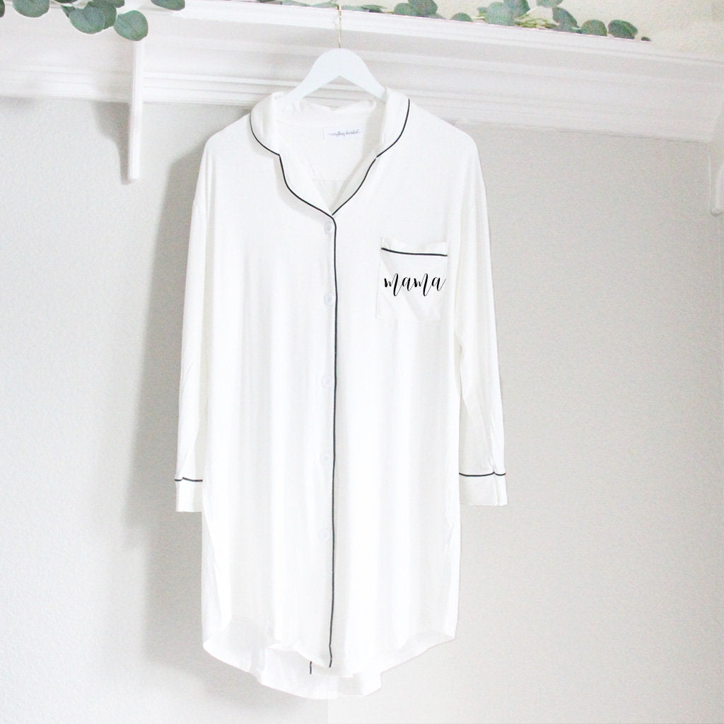 Mom Sleep Shirt Pregnancy Shirt Mama Shirt Nursing Shirt Hospital Shirt Maternity Shirt Baby Shower Gift New Mom Gift Pajamas Expecting-ilovevango