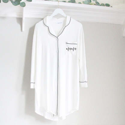 Mom Sleep Shirt Pregnancy Shirt Mama Shirt Nursing Shirt Hospital Shirt Maternity Shirt Baby Shower Gift New Mom Gift Pajamas Expecting-ilovevango
