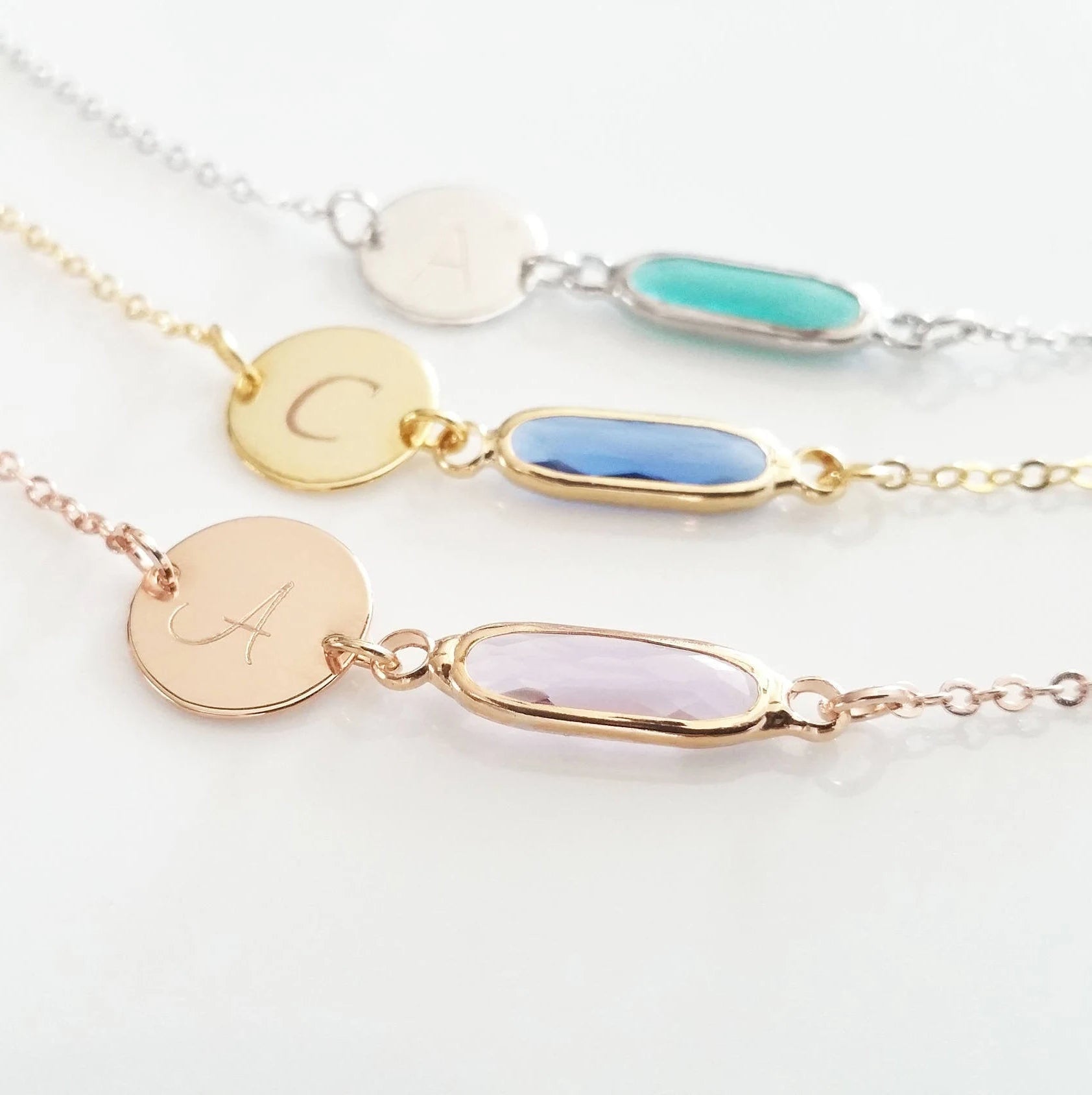 Custom Birthstone Bracelet, Initial Bracelet, Unbiological Sister Bracelets Birthstone Jewelry Birthday Gift Friendship Bracelet for Women-ilovevango