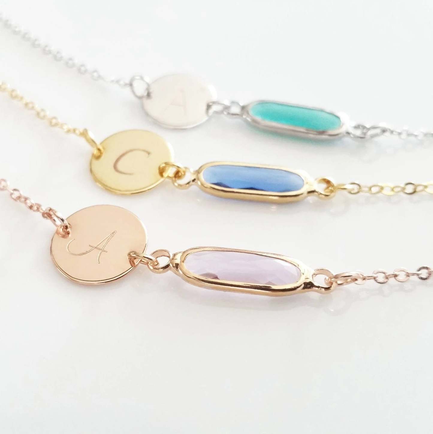 Custom Birthstone Bracelet, Initial Bracelet, Unbiological Sister Bracelets Birthstone Jewelry Birthday Gift Friendship Bracelet for Women-ilovevango