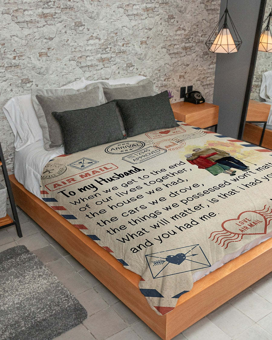 Personalized To My Husband Love Your Wife| Fleece Sherpa Woven Blankets| Gifts For Husband-ilovevango