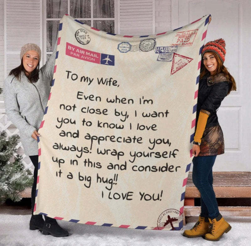 To My Wife Blanket, Personalized photo Blanket, Letter Blanket, Gift For Daughter, Birthday Gift Christmas Gift Love Mom-ilovevango