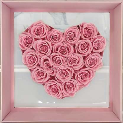 Preserved Rose Heart - Roses - Preserved Flowers - Heart Gift Box - Acrylic Rose Box - Forever Flower-ilovevango