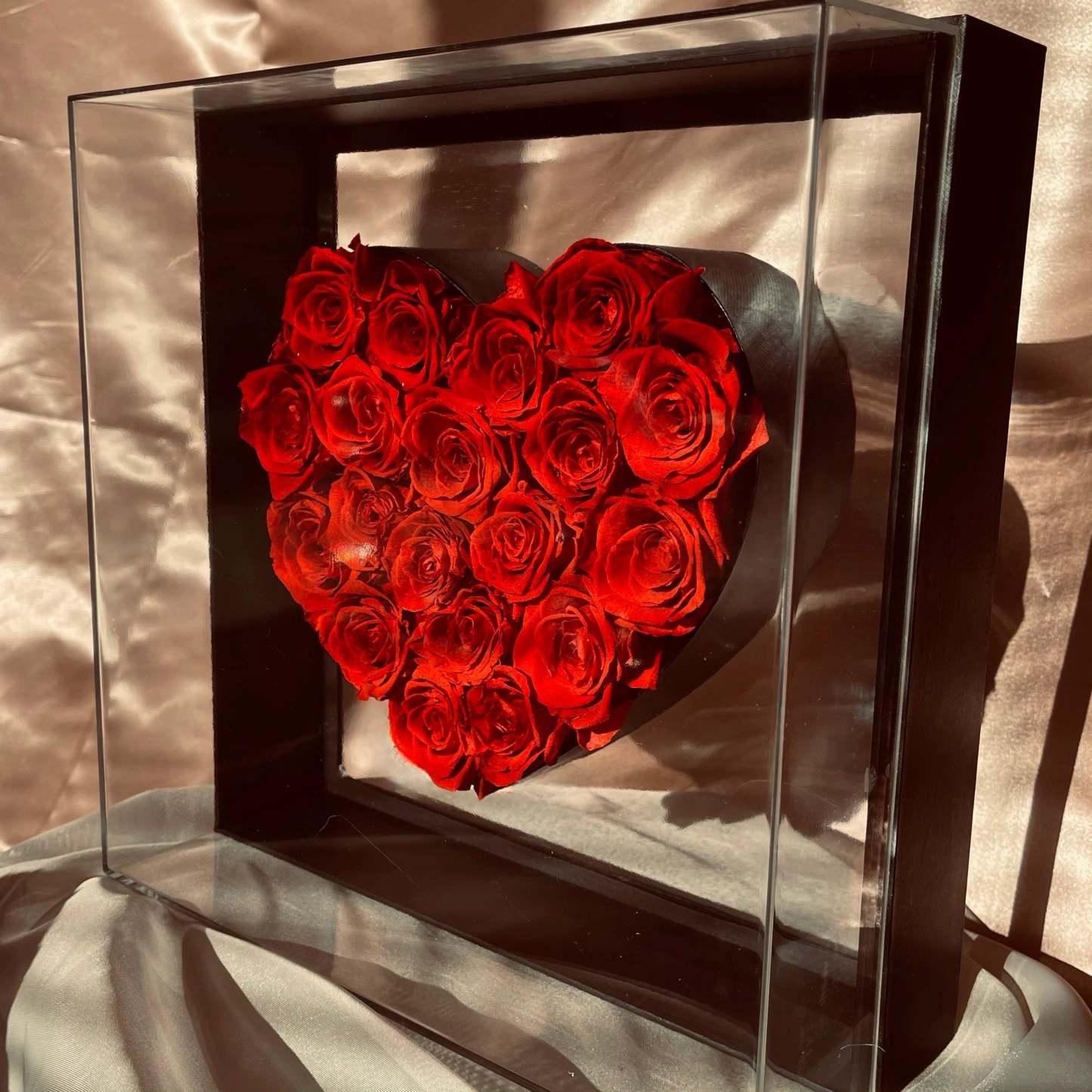 Preserved Rose Heart - Roses - Preserved Flowers - Heart Gift Box - Acrylic Rose Box - Forever Flower-ilovevango